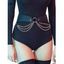Ceinture Asymétrique Anneau en O à Frange avec Chaîne - Noir 1PC
