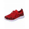Leopard Pattern Breathable Slip On Flat Sport Shoes - Rouge EU 43