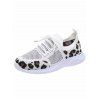 Leopard Pattern Breathable Slip On Flat Sport Shoes - Blanc EU 43