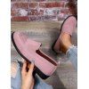 Plain Color Breathable Knit Detail Slip On Casual Flat Shoes - Rose EU 42