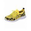 Leopard Pattern Breathable Slip On Flat Sport Shoes - Jaune EU 36