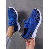 Leopard Pattern Breathable Slip On Flat Sport Shoes - Bleu EU 43