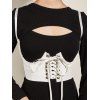 Ceinture de Harnais Corset Couleur Unie à Lacets - Blanc 1PC