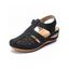 Cut Out Velcro Flat Wedge Sandals - Noir EU 39