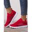 Knit Detail Breathable Slip On Sporty Shoes - Rouge EU 40