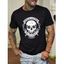 T-shirt Décontracté Graphique à Imprimé Crâne à Col Rond en Coton - Noir XXL