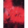 Robe Mi-Longue Asymétrique Teintée Imprimée Ceinturée à Lacets - Rouge M