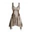 Lace Up Asymmetric Dress Buckle Strap Midi Cami Dress - LIGHT COFFEE XL
