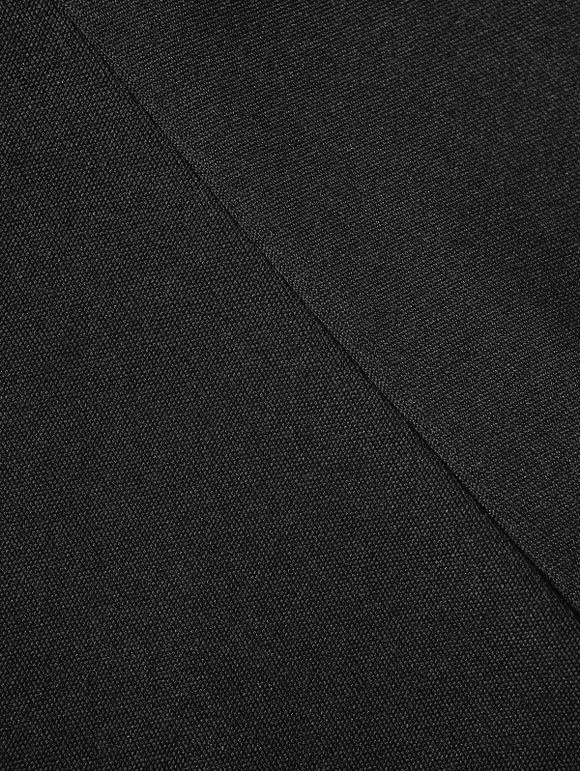 Haut à Capuche Long Gothique en Couleur Unie Panneau en Dentelle à Manches Evasées à Lacets - Noir M