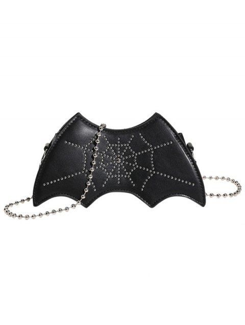 Funny Bat Shape Spider Web Pattern Chain Halloween Crossbody Bag