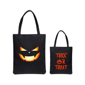 

Funny Pumpkin et Letter Print Halloween Shopper Bag, Black