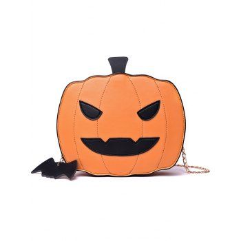 

Funny Pumpkin Shape Chain Halloween Crossbody Bag, Dark orange