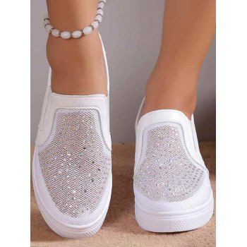 

Breathable Mesh Sequins Decor Internal Heightening Shoes, White
