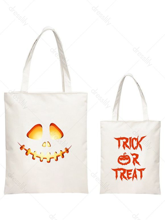 Sac de Shopping D'Halloween à Imprimé Lettre et Citrouille Amusant - multicolor D 
