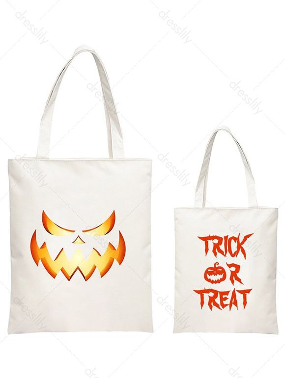Sac de Shopping D'Halloween à Imprimé Lettre Mignon et Citrouille - multicolor B 