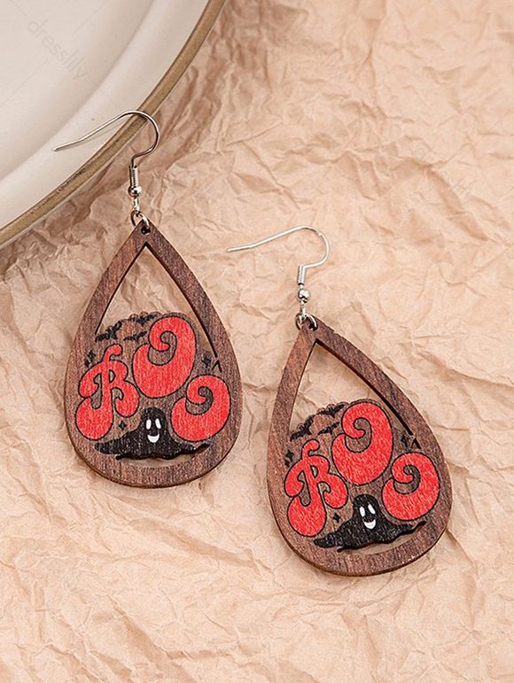 Boucles D'Oreilles D'Halloween Pendantes Fantôme Goutte d'Eau - multicolor 