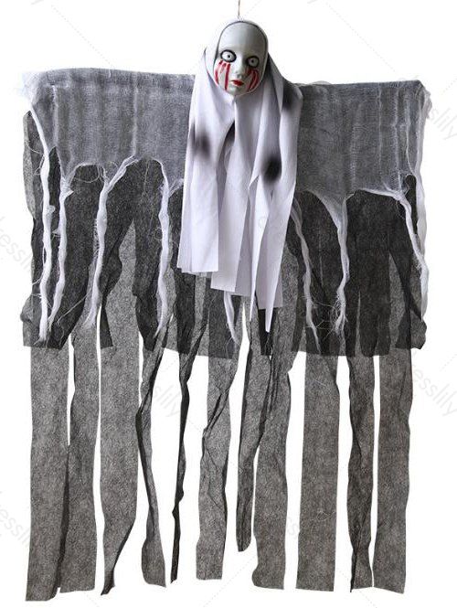 Tête de Décoration en Gaze pour Halloween à Suspendre Motif Crâne - multicolor B 
