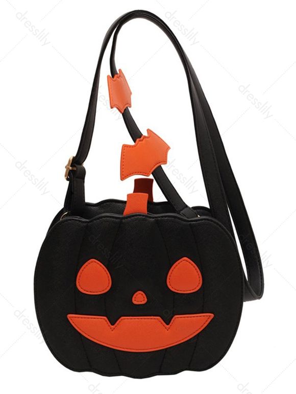 Sac à Bandoulière D'Halloween en Forme de Citrouille Amusante - Noir 