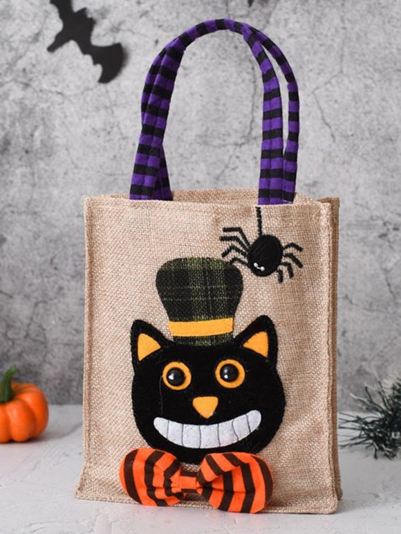 Sac de Cadeau D'Halloween Motif Drôle Dessin Animé - Noir 