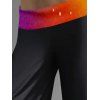 Crossover Ruched Halter Tank Top and Rainbow Print Wide Leg Pants Outfit - multicolor S