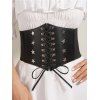 Ceinture Corset Ornée de Lacets et Etoiles - Noir 1PC