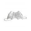 Sac à Bandoulière D'Halloween Motif de Chauve-Souris en Forme de Toile D'Araignée - Argent 
