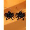 Boucles D'Oreilles D'Halloween Au Crochet Pendantes Araignée Amusante - Noir 