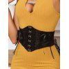 Ceinture de Taille Corset Large avec Lacets et Crochets - Noir 1PC