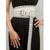 Ceinture Asymétrique Bouclée Décorée D'œillet - Blanc 1PC