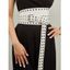 Ceinture Asymétrique Bouclée Décorée D'œillet - Blanc 1PC