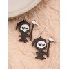Boucles D'Oreilles D'Halloween Au Crochet Pendantes Fantôme Amusante - Noir 