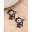 Boucles D'Oreilles D'Halloween Au Crochet Pendantes Fantôme Amusante - Noir 