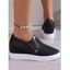 Breathable Mesh Sequins Decor Internal Heightening Shoes - Noir EU 39