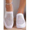 Breathable Mesh Sequins Decor Internal Heightening Shoes - Blanc EU 40