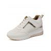 Breathable Holes Lace Up Casual Sneakers - Blanc EU 41