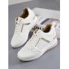 Breathable Holes Lace Up Casual Sneakers - Blanc EU 41