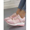 Breathable Holes Lace Up Casual Sneakers - Rose EU 39