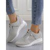 Breathable Holes Lace Up Casual Sneakers - Gris EU 42