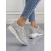 Breathable Holes Lace Up Casual Sneakers - Gris EU 37