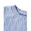 T-shirt Décontracté Texturé Simple en Couleur Unie Ourlet Asymétrique à Manches Courtes - Bleu clair M