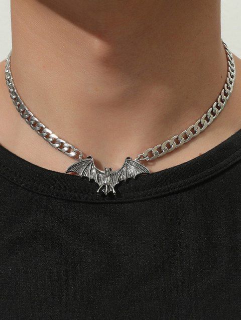 Halloween Bat Vintage Stainless Steel Chain Necklace