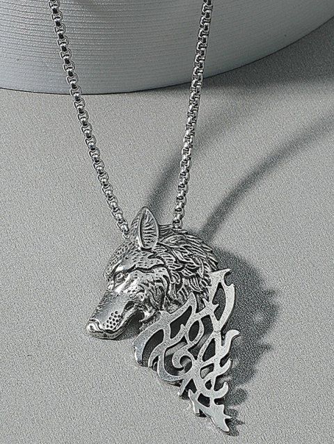 Wolf Head Hiphop Pendant Charm Necklace