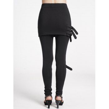 Skirted Pants Plain Color Skinny Casual Pants 