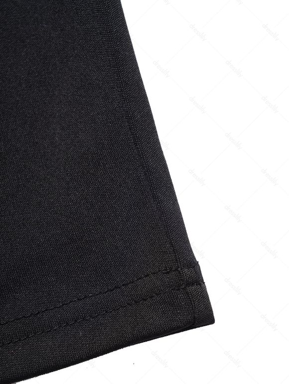 Pantalon Décontracté Moulant Simple en Couleur Unie - Noir S