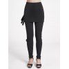 Pantalon Décontracté Moulant Simple en Couleur Unie - Noir M