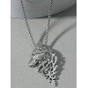 Collier Charmant avec Pendentif Tête de Loup Style Hip Hop - Argent 1PC