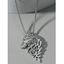 Collier Charmant avec Pendentif Tête de Loup Style Hip Hop - Argent 1PC