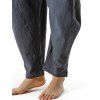 Pantalon Décontracté Simple en Coton avec Poche à Cordon - Gris XXXL