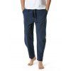 Pantalon Décontracté Simple en Coton avec Poche à Cordon - Bleu profond L