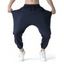 Pantalon Sarouel Décontracté Simple en Couleur Unie avec Poche Latérale à Cordon - Bleu profond XL